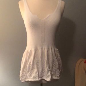 White knit tank blouse